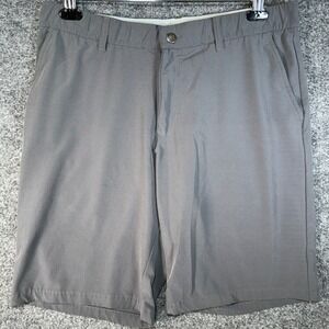 Adidas Golf Performance Shorts Mens 35 Gray Flat Front Lightweight Athletic